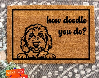 How Doodle You Do Doormat, Goldendoodle, Dog Gift, Dog Decor, Home Decor, Welcome Mat, Dog Saying, Dog Lover Gift, Home Gifts, Unique Gift