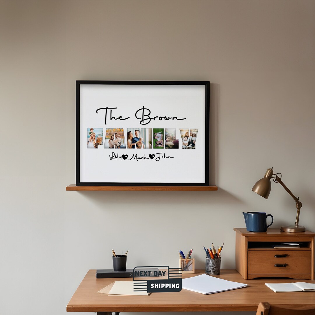 Custom Family Photo Collage, Personalized Family Photo Frame, Family ...