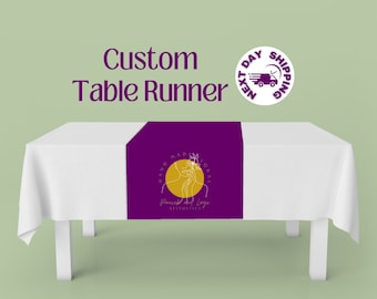 Custom Table Runner With Logo and Text, Custom Table Runner for Events, Custom Table Runner, Custom Table Runner for Events, Trade Shows