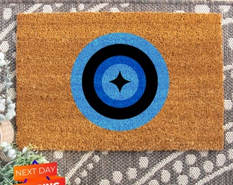 Evil Eye Doormat, Protection Doormat, Greek Evil Eye Protection, New Home Doormat, Entryway Decor, Doormat Outdoor, Home Decor, Mom Gift