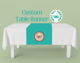Personalized Table Runner With Business Logo, Custom Table Runner for Events, Custom Table Runner, Custom Table Runner for Trade Shows