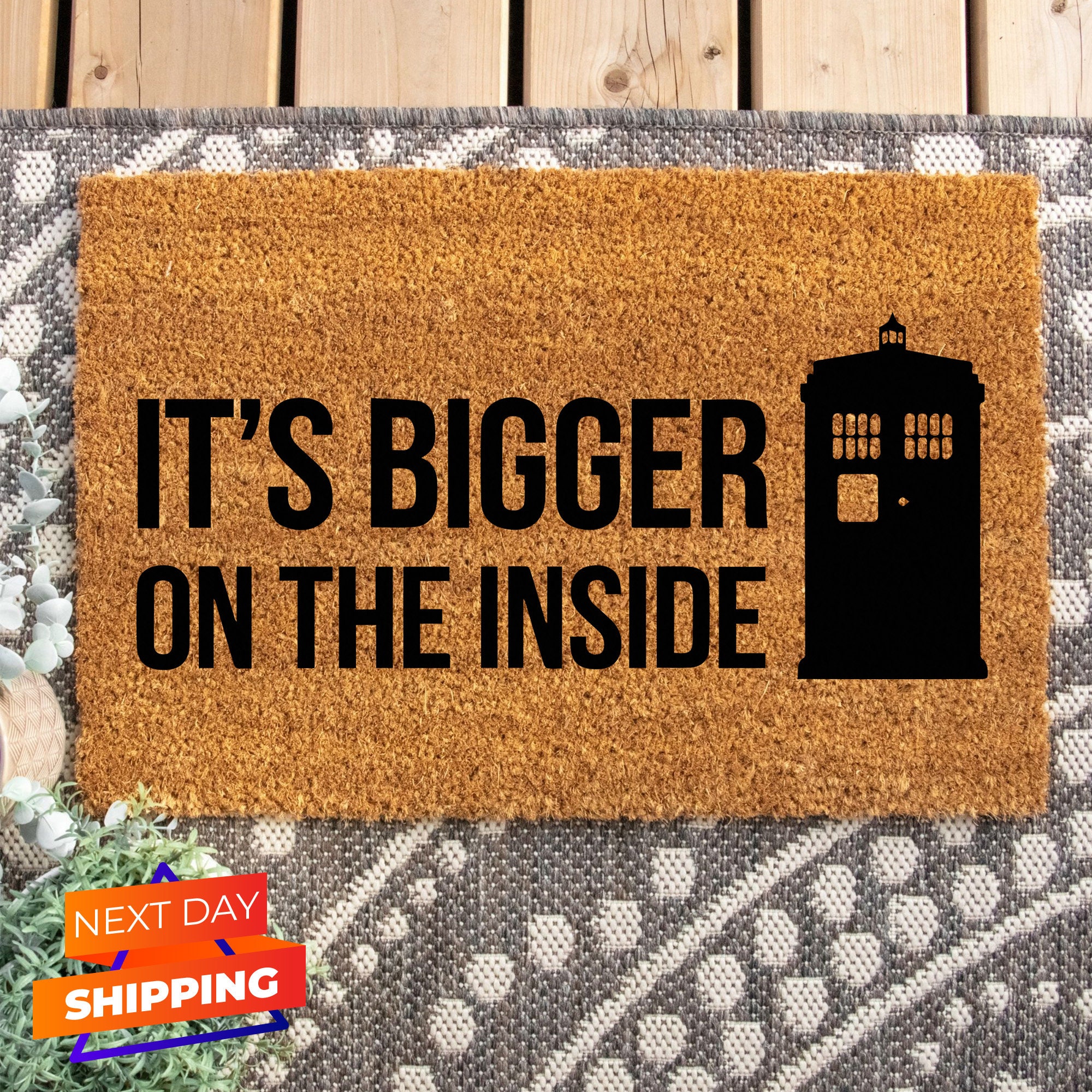 Its Bigger On The Inside Welcome Mat, Science Fiction Fan, Sci Fi Funny Geek Doormat, Welcome Mat, Funny Door Mat, Outdoor Mat, Home Gifts
