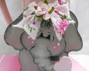 BEST SELLER, Elephant Love Shelf Sitter, Tiered Tray Filler, Hand Cut Wood, Hand Painted, Gift, Decor, Shabby Chic Home Accent, Nursery