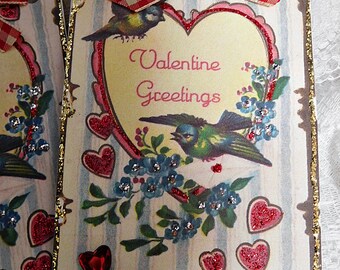 Handmade and Designed Set of 4 Valentine Card,Tags, Greetings, ECS