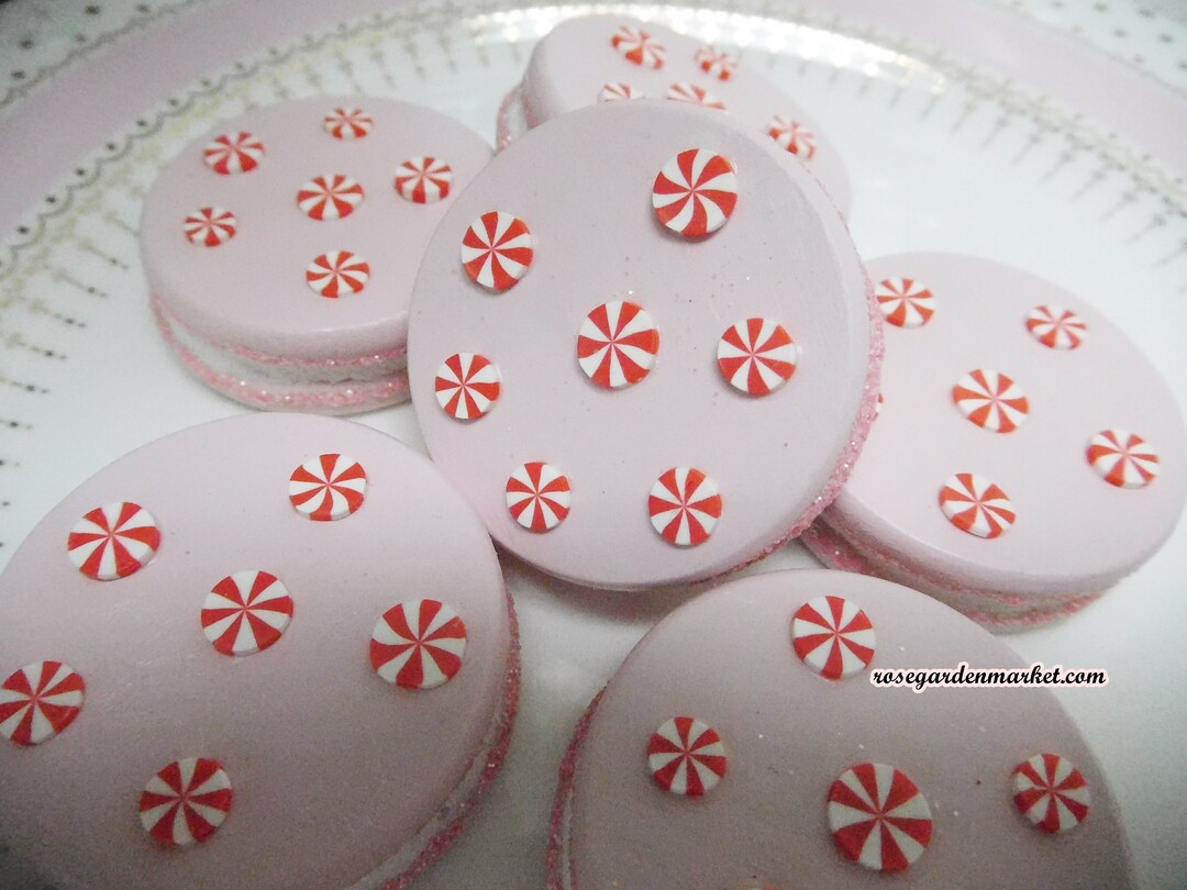 Pink Mini Macaroons Faux 6 Pink Layered Mini Peppermint Wood Macaroons With Center Fake ...