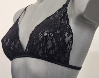 Élégance française : soutien-gorge en dentelle fait main pour femme