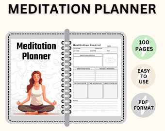 Meditation Planner, Meditation Digital Journal, Mindfulness Digital Planner, Meditation Digital Guide, Meditation Tool, Meditation Activity