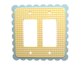 Copriinterruttore a nido d'ape smerlato: Double Decora - Lemon Soda