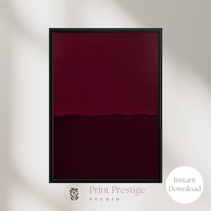 Arte astratta strutturata rosso ciliegia, arte murale stampabile retrò bordeaux alla moda, stampa minimalista rosso scuro, dipinto astratto contemporaneo