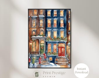Arte navideño en Nueva York, arte navideño en la ciudad de Nueva York, arte mural navideño, arte invernal en Nueva York, impresiones navideñas en Nueva York, arte navideño
