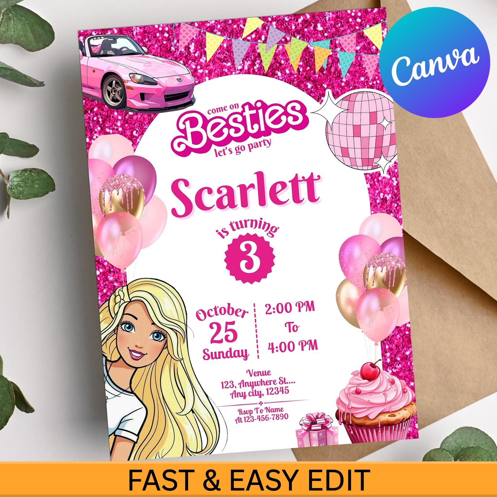 Barbie Birthday Invitations