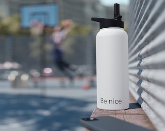 Be nice Water Bottle | Light Grey