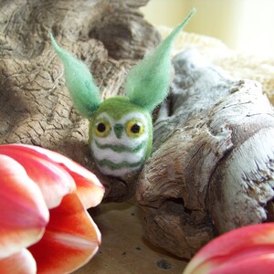 Needle Felted Small Nugget Owl, your choice of color image 4