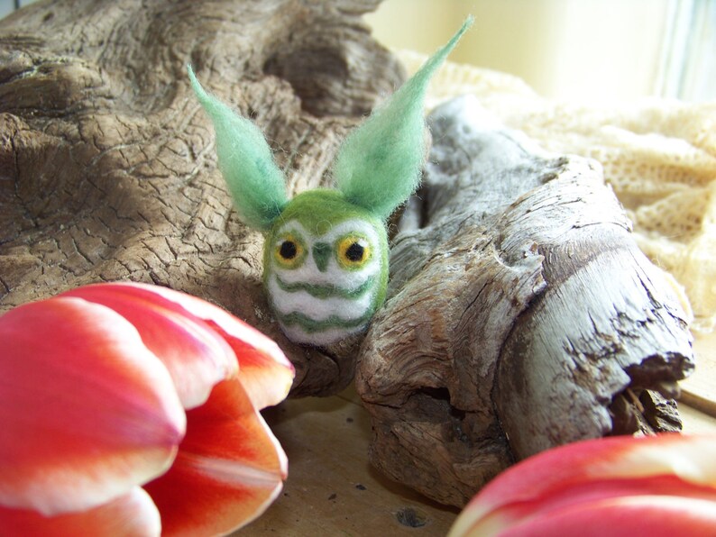 Needle Felted Small Nugget Owl, your choice of color image 4