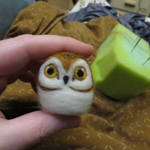 Needle Felted Small Nugget Owl, your choice of color image 5