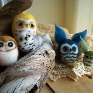 Needle Felted Small Nugget Owl, your choice of color image 3