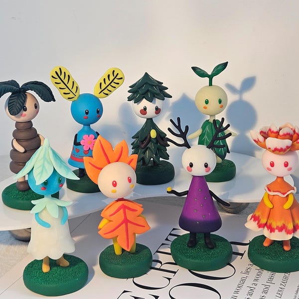 Handmade Elf Clay Figurines: Forest Fae Sculptures