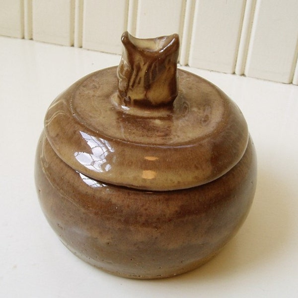 Mister Owl Lidded Bowl in Brown