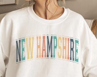 New Hampshire Sweatshirt, Retro State Crewneck