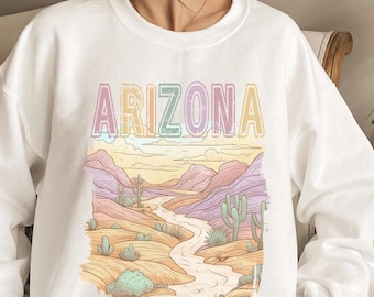Arizona Desert Graphic Sweatshirt, State Pride Pullover