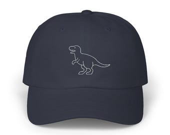 Embroidered Dinosaur Baseball Cap, Cotton Twill Hat