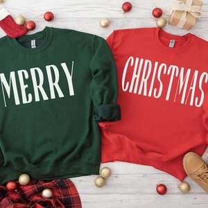 Matching Couple Merry Christmas Sweatshirt, Couple Christmas Sweatshirt, Cute Christmas Sweatshirt, Christmas Sweater, Cozy Sweatshirt