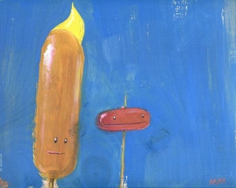 Corn Dog and Cocktail Weenie Print by Mark Mattson