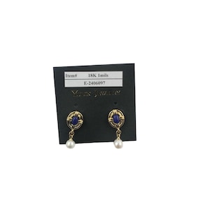 High Quality Brass metal with real 18k gold plated and 100% natural fresh pearl Earrings