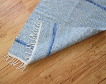 BLUES Woven Rag Throw Rug 394