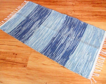 LIGHT and DARK Woven Denim Rag Throw Rug NDL53