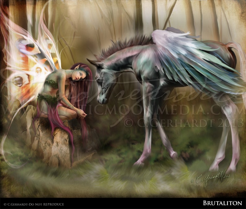 Brutaliton Tote Bag Fairy Art Print Fairy Gift Fairy Wings Fairy Painting Fairy Art Fantasy Art Pegasus Canvas Tote Purse