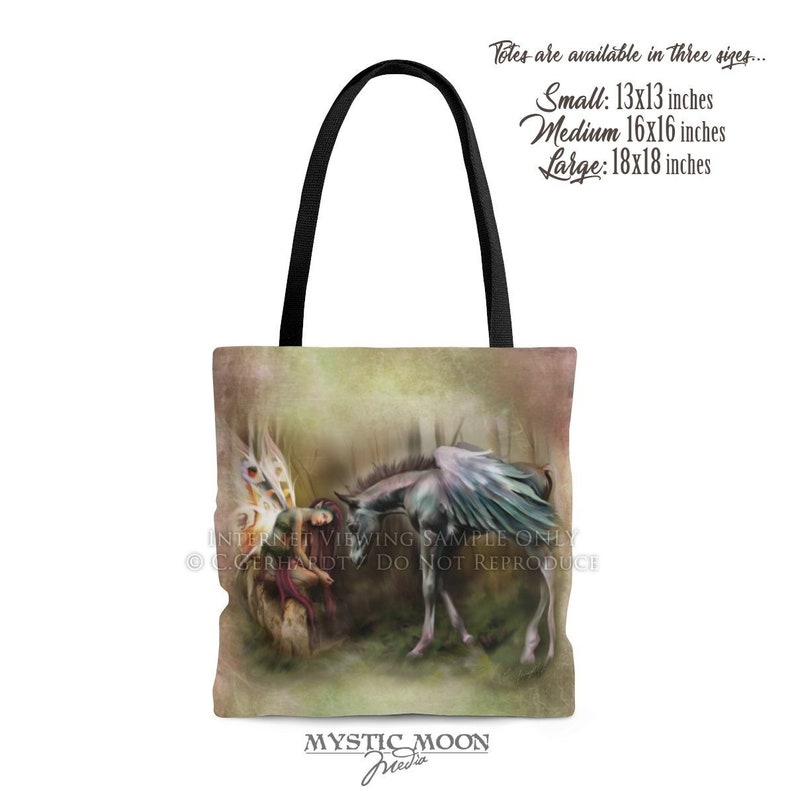 Brutaliton Tote Bag Fairy Art Print Fairy Gift Fairy Wings Fairy Painting Fairy Art Fantasy Art Pegasus Canvas Tote Purse