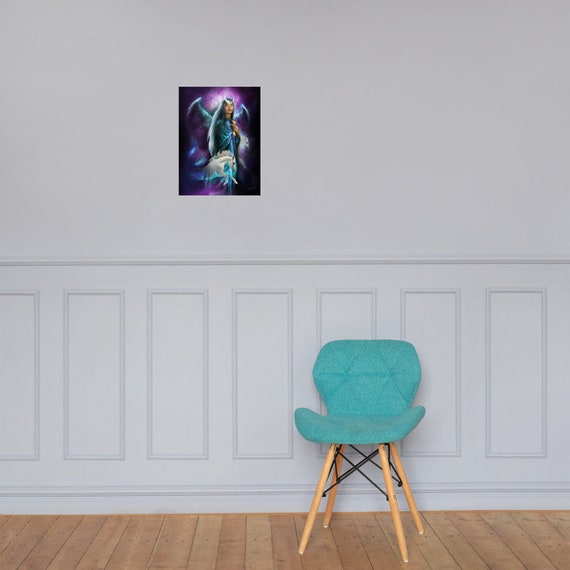 Fantasy Summer Goddess - Girl with Crystal Art Wall Room Poster