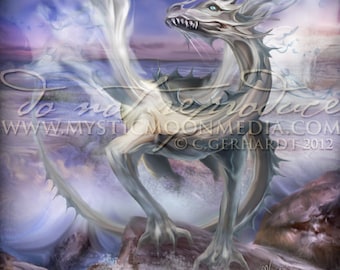 Dragon of Water / Fantasy Art Print / Fantasy Painting / Dragon Print / Mythology / Wiccan Art / Dragon Scale / Dragon Painting / Witchy Art