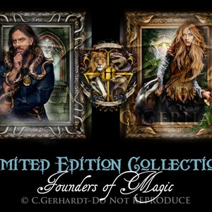 Limited Edition / Founders of Magic / Potter Gift Art / Nerd Gifts / Nerdy / Wizard / Witch / Magic / Magical / Wizardry / LE image 1