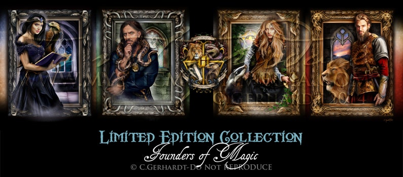 Limited Edition / Founders of Magic / Potter Gift Art / Nerd Gifts / Nerdy / Wizard / Witch / Magic / Magical / Wizardry / LE image 1