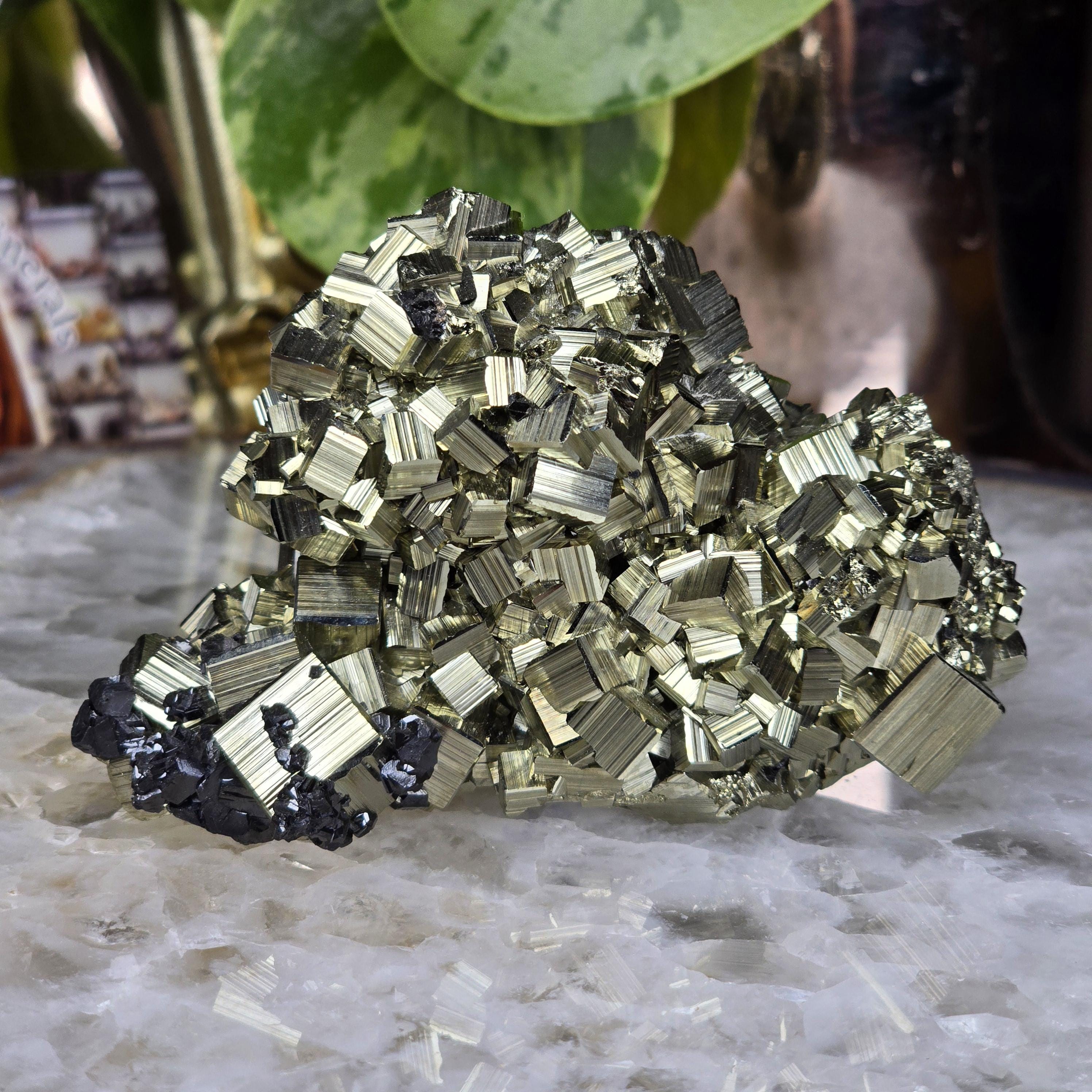 Hochwertiger Peru Pyrit mit Galena - 3,6 Zoll lang