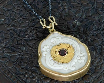NEW! Antler and Garnet Necklace 2.0