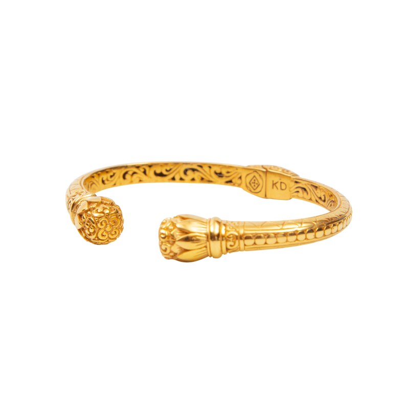 Gold lotus bracelet, lotus bracelet image 3