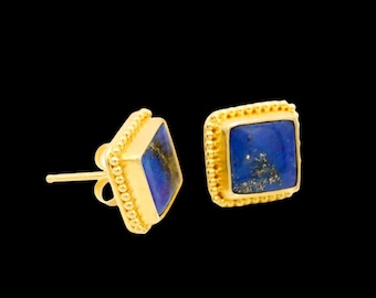 Square Lapis Studs