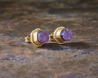 NEW! Raw Ruby Studs