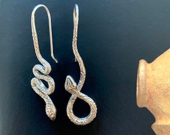 Sterling Silver Snake Earrings: Mismatched Serpent Jewelry