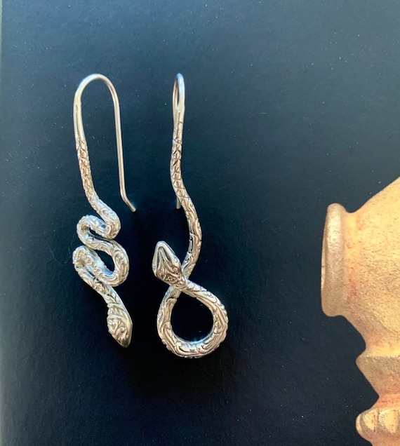 Sterling Silver Snake Earrings: Mismatched Serpent Jewelry