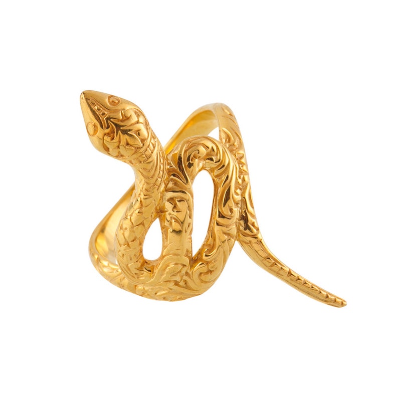 Snake Ring Gold Snake Ring 22k Gold Vermeil Hand Made Snake Etsy