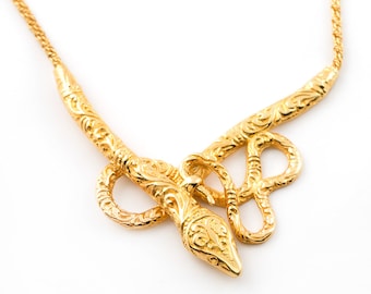 snake necklace, sexy snake necklace, gold snake necklace