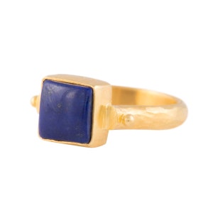 Lapis und Gold Cabochon quadrat