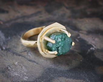 NEW! Raw Emerald Ring