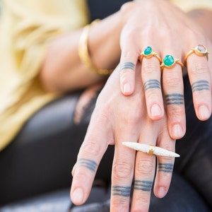 antler hand carved bullet ring, Bali jewelry, Bali ring in gold image 3