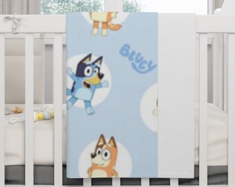 Snuggle with Bluey: Fleece Baby Blanket, Bluey, Bingo, Cozy, Soft.