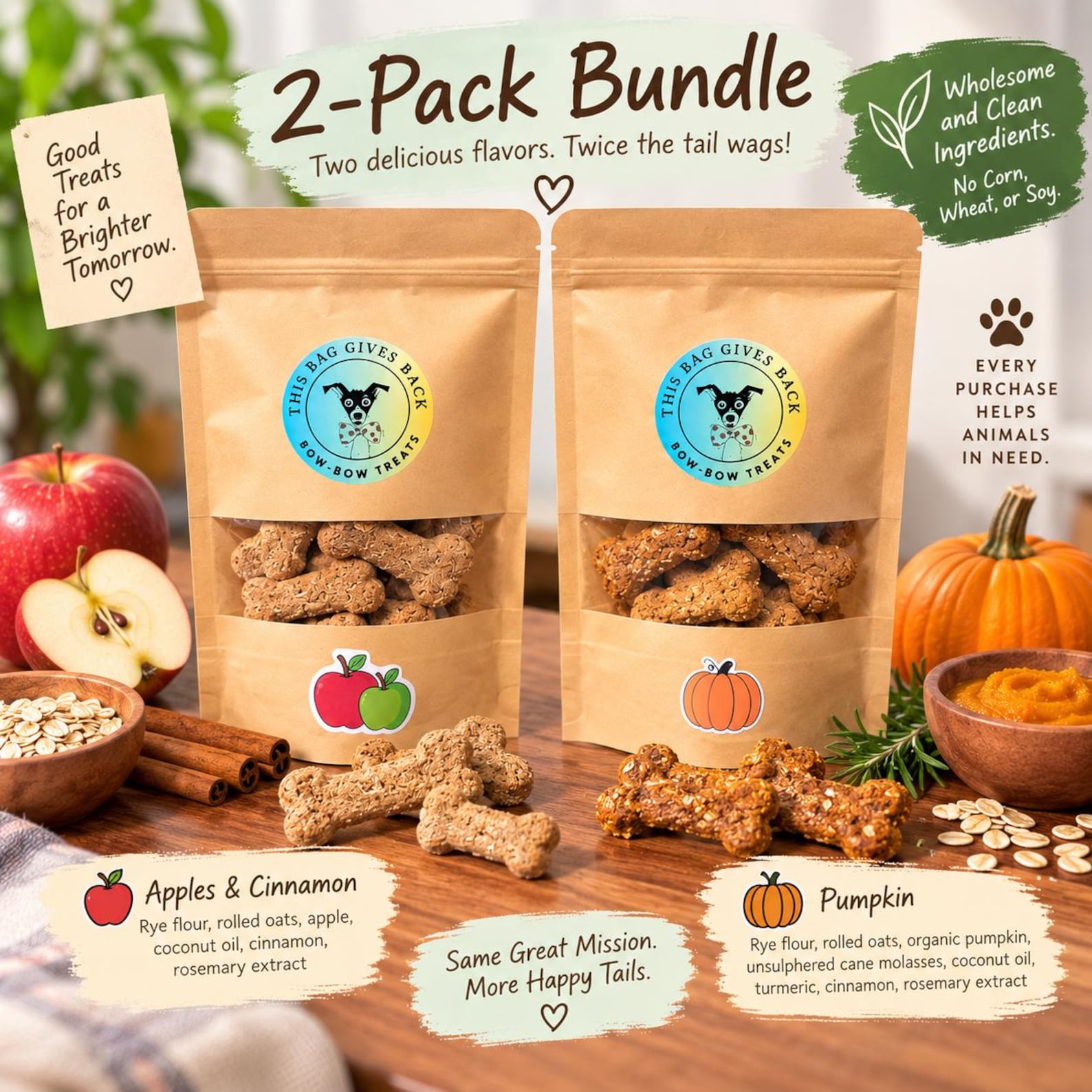 2-Pack Pumpkin + Apples & Cinnamon Treats
